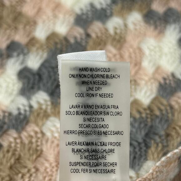 Calvin Klein Multicolor Houndstooth Knit Scarf Wrap Fringe 23" x 74" Winter - Picture 9 of 9